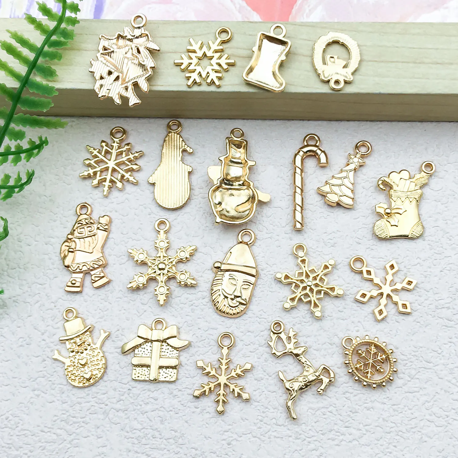 Mix 20 pieces/KC Gold Christmas Set Series Fashion Jewelry Making DIY Craftsmanship Halloween Christmas Fashion Accessories