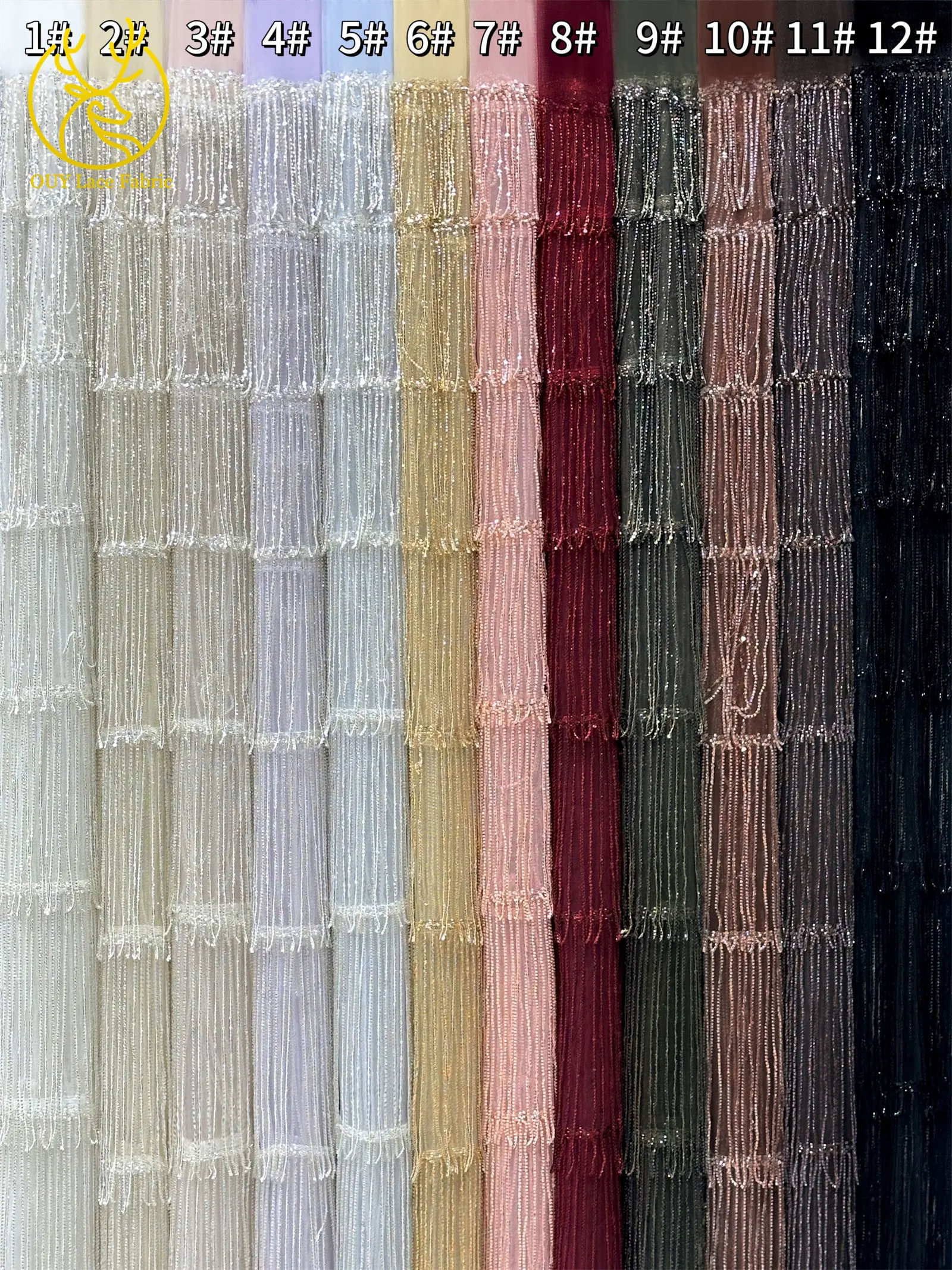 Weinroter nigerianischer 3D-Quasten-Perlen-Spitzenstoff, französischer Pailletten-Tüll-Spitzenstoff, afrikanischer Spitzenstoff für Damen, Hochzeitskleid, Nähen – Detail 36