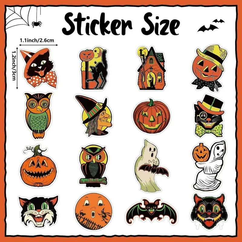 500 PCS Halloween Stickers for Kids Self Adhesive Sticker Roll Labels with Pumpkin, Bat, and Witch, Kid's Stickers Decals
