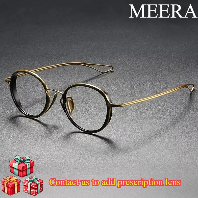 

DTX100 Titanium Glasses Frame Retro Luxury Round Eyeglasses Men Woman Irregular Fashion Eyewear