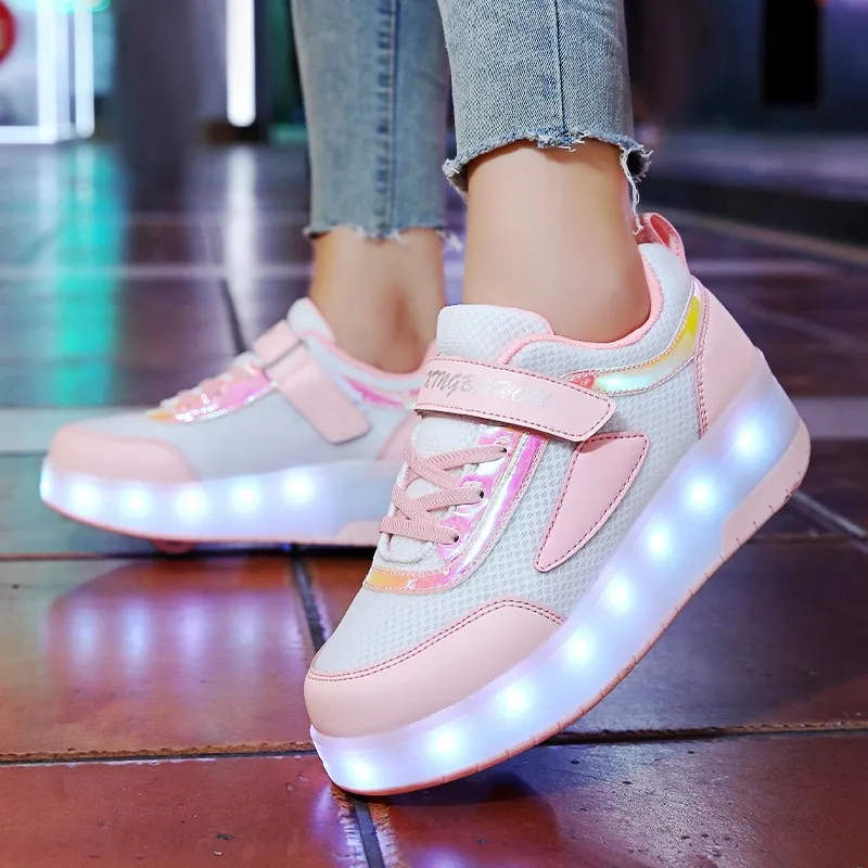 

Boys' Roller Sneakers: Kids' 8-Wheel Invisible Wheeled Shoes, Girls' 4-Wheel Roller Skates for Students