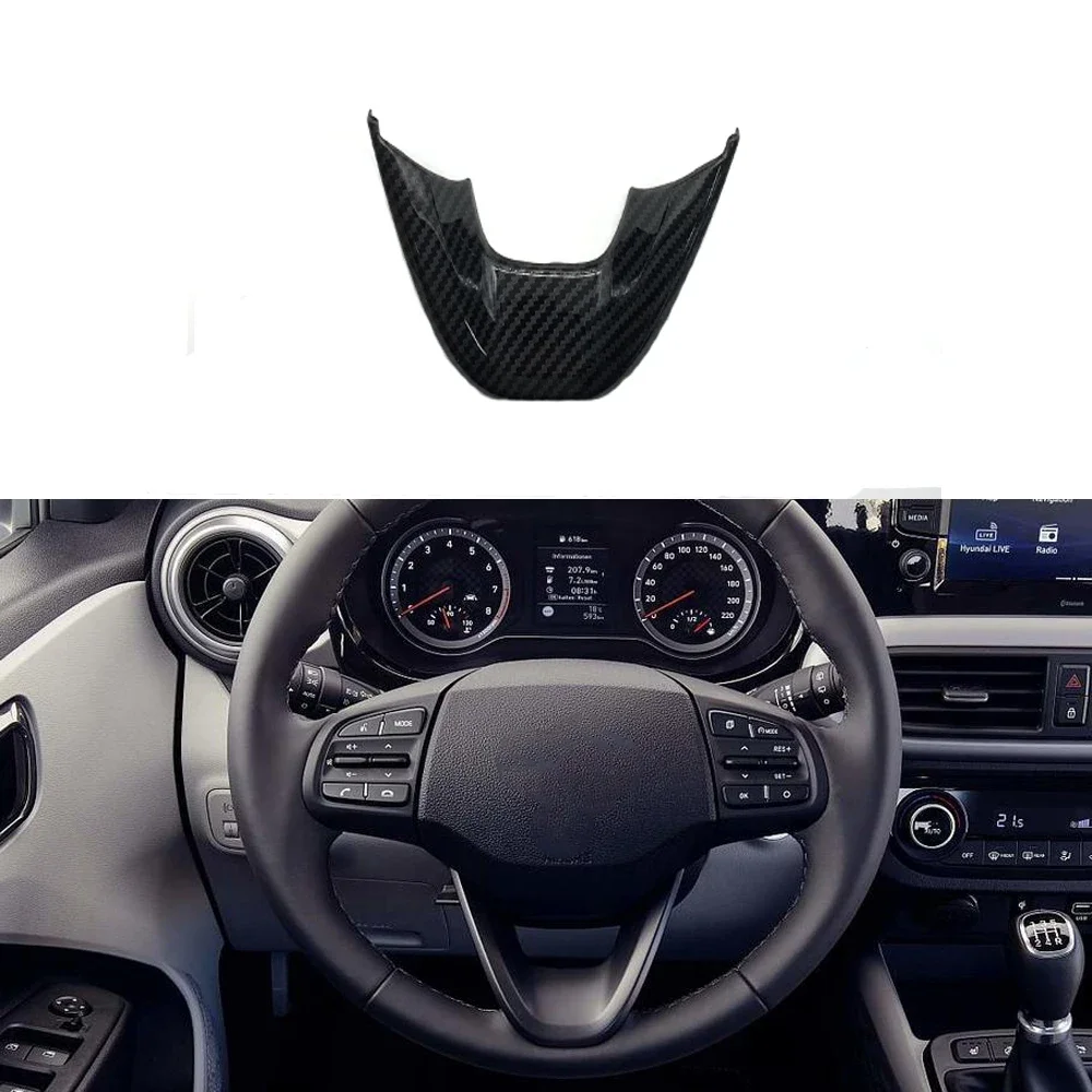 

Carbon Fiber Style ABS Car Steering Wheel Cover Trim Interior For Hyundai i10 2021 2022