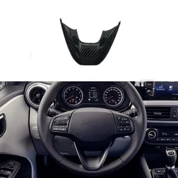 Carbon Fiber Style ABS Car Steering Wheel Cover Trim Interior For Hyundai i10 2021 2022