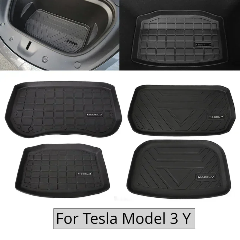 Per Tesla Modello Y Modello 3 2021-23 TPE Auto Anteriore Baule Posteriore Scatola di Immagazzinaggio Zerbino Pad Fodera Protettiva Impermeabile