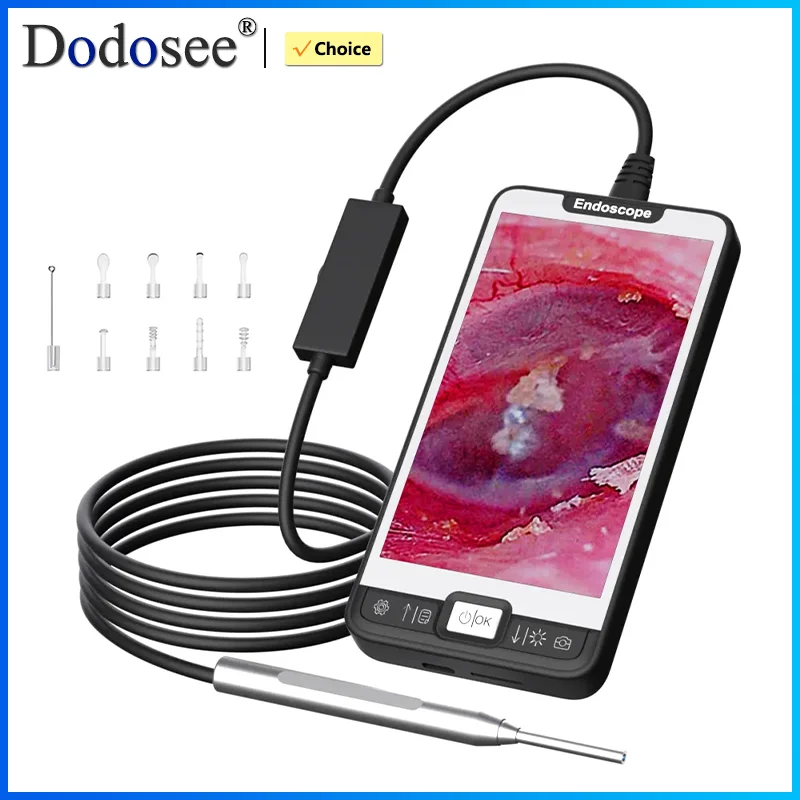 Dodosee 5 inch Screen Digital Otoscope 1080p HD Smart Visual Ear Camera Ear Wax Removal Tool Camera Support Photo Video