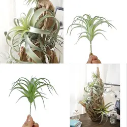 3 szt. Wiszący kwiat dekoracje weselne rośliny powietrzne sztuczne bromeliady sztuczna flokowana rośliny Tillandsia