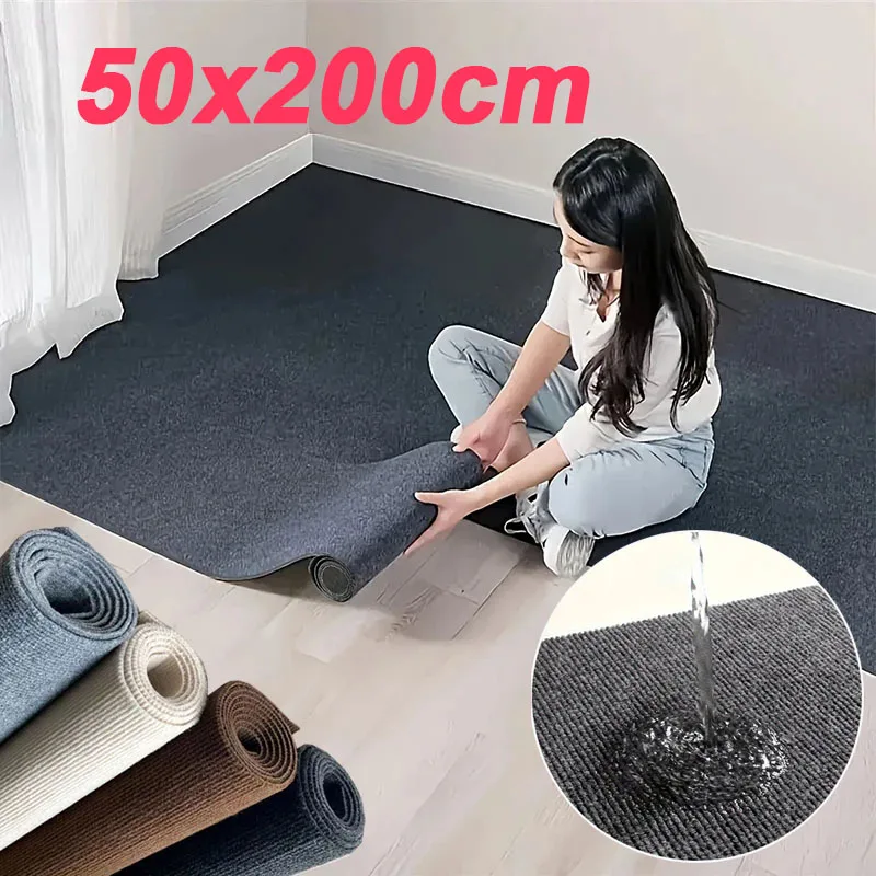 50 cm x 2 m Küchen Schlafzimmer Teppich Wasseraufnahme Home Decor Selbstklebende Raumdekoration Badezimmerteppiche Einfarbiger Teppich Wohnzimmer