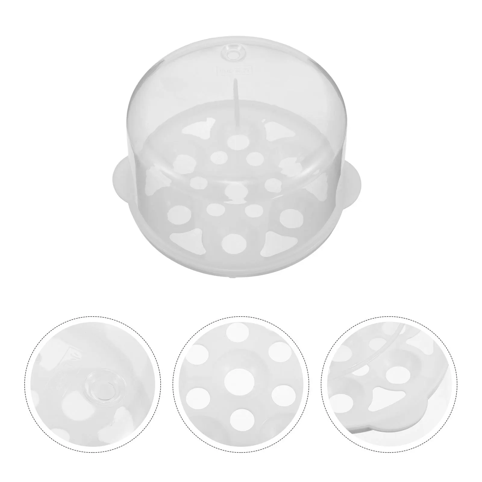 

2Pcs Plastic Egg Steaming Tray Round Steamer Rack Lid Pot Insert Hard Boil Eggs Holder Steaming Cooking Rack Kitchen Steamer
