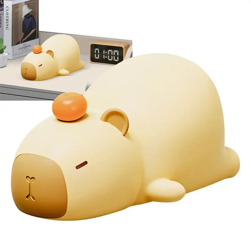 

Night Light For Kids Lying Capybara LED Squishy Animal Novelty Lamp 7-Color Dimmable Adorable Night Light For Bedroom Living