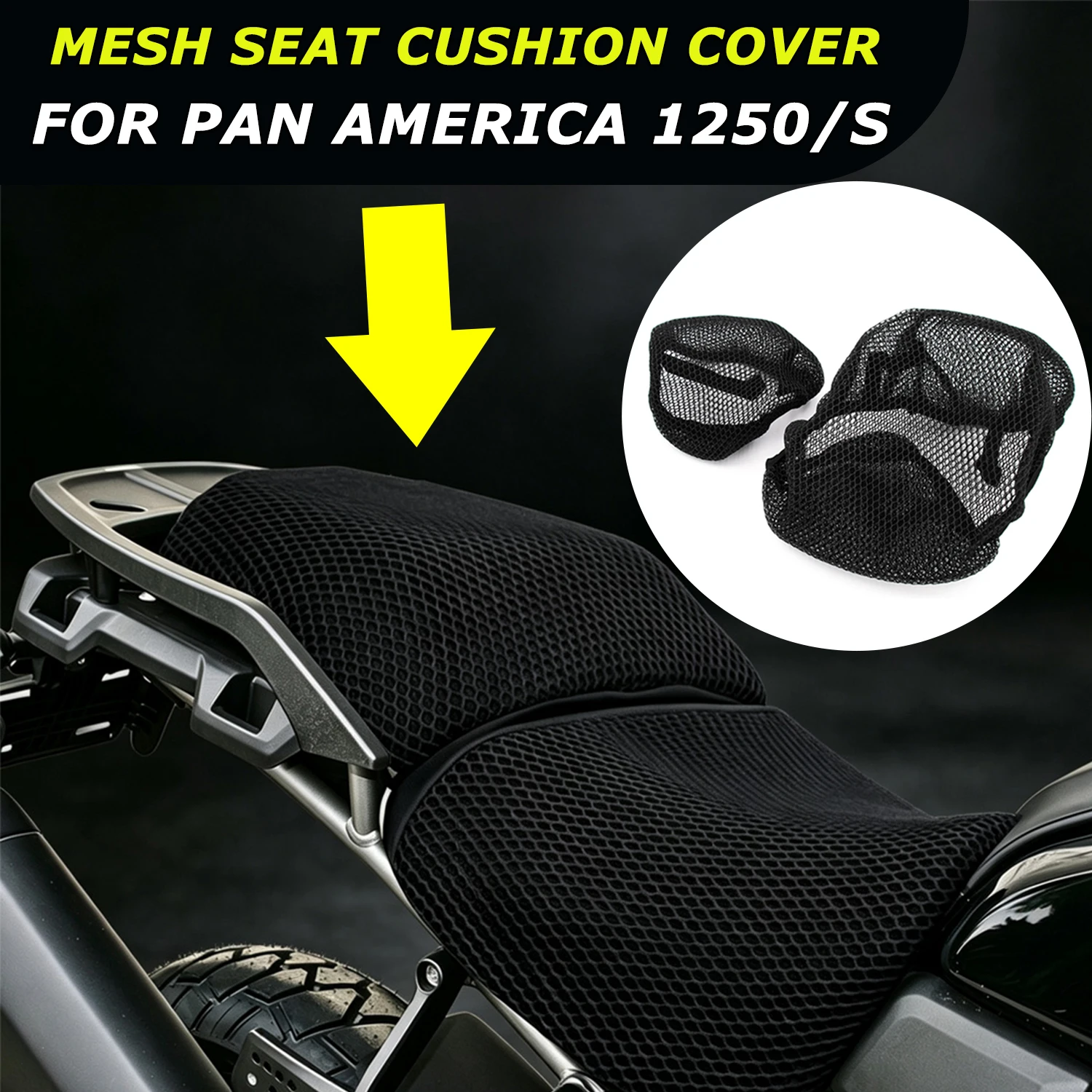 For PANAMERICA 1250/S Panamerica1250 1250S Motorcycle 3D Airflow Seat Cover Honeycomb Mesh Seat Cover Sunscreen and breathable