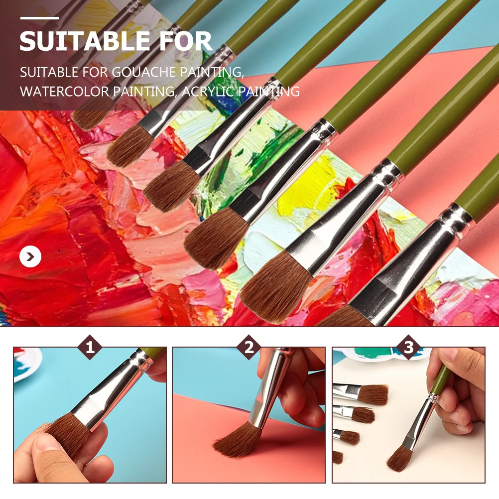 12-teiliges Kunstpinsel-Set, Mehrzweck-Öl-Aquarell- und Acryl-Malwerkzeuge für Kinder, Studenten, Anfänger, Öl- und Aquarellmalerei