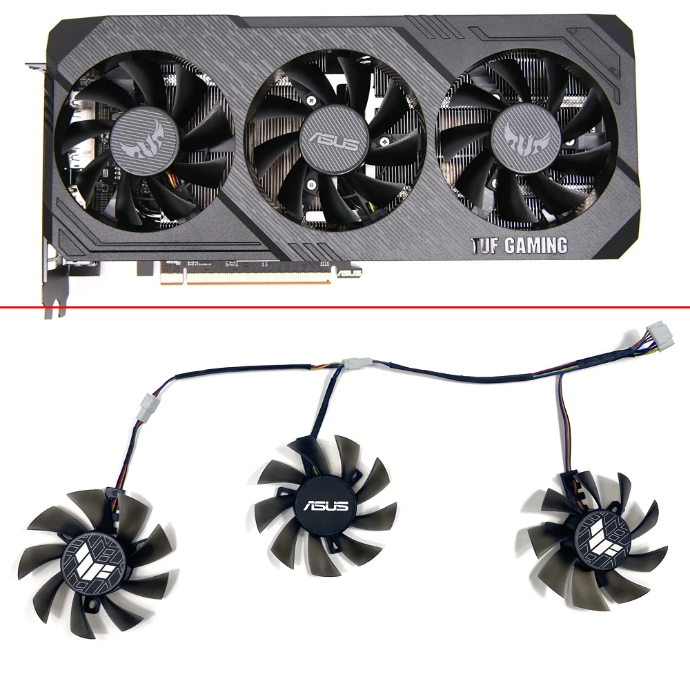 NEW 3PCS 75MM 4PIN Cooling Fan For ASUS TUF Gaming X3 RX 5700 XT RX5700 XT Graphics card fan replacement FD8015U12S GPU FAN