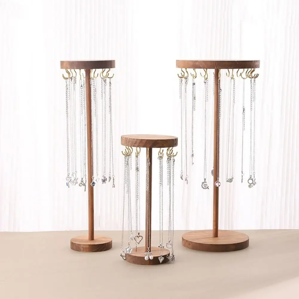 

Solid Wood Jewelry Display Holder Jewelry Organizer Hanging Countertop Necklace Earrings Stand Detachable Large Capacity