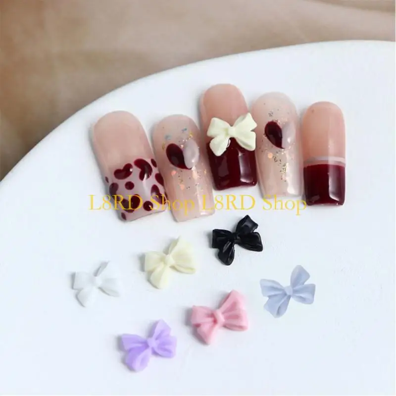 L8RD 50PCS/SET Bows Charm Bows Art Decorations Bowknot Art Bowknot Charms Bows Decoration