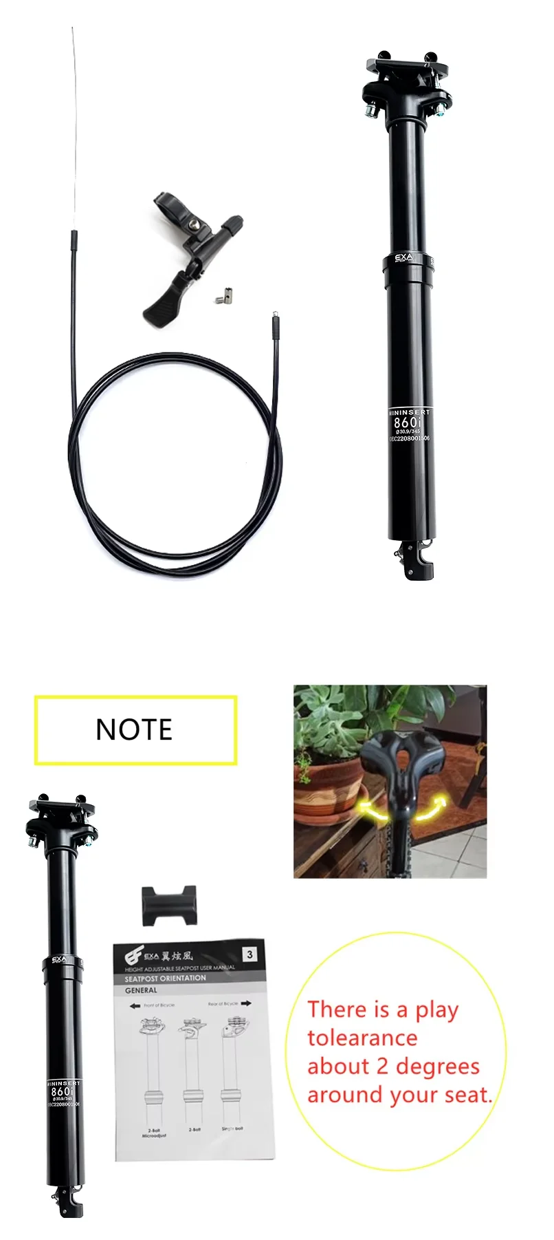 KS EXAForm 860i 30.9 31.6mm Hydroyl Sattelstütze, höhenverstellbar, Dropper-Sattelstütze mit interner Kabelführung, Fernbedienung und Federung – Detail 12