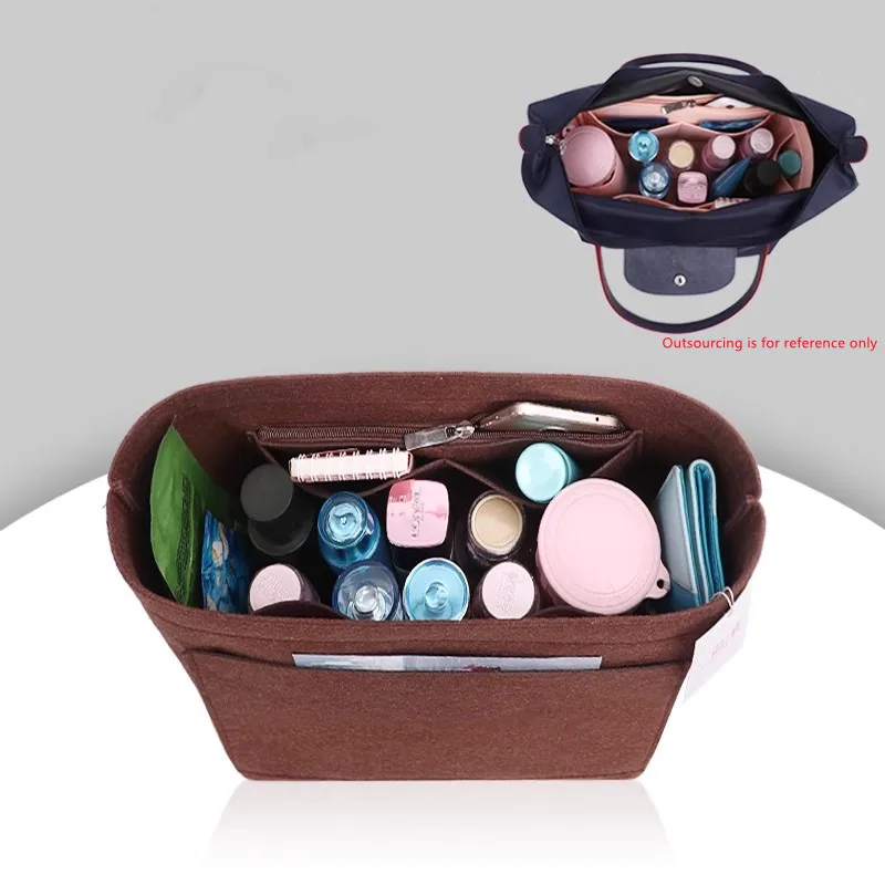 

Felt Insert Bag Fits For Long champ Handbag Liner Bag Felt Cloth Makeup Bag Support Travel Portable Insert Purse Organizer