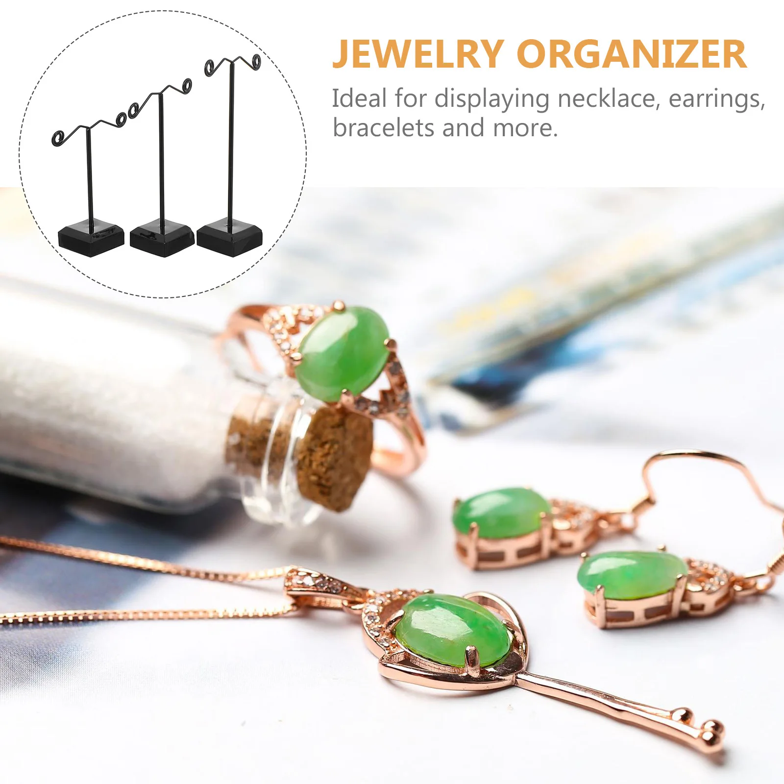 3 قطعة رف المجوهرات تقف الاكريليك تصنيع المعادن حساسة القرط المنظم القرط رف شاشة حامل عرض المجوهرات #6