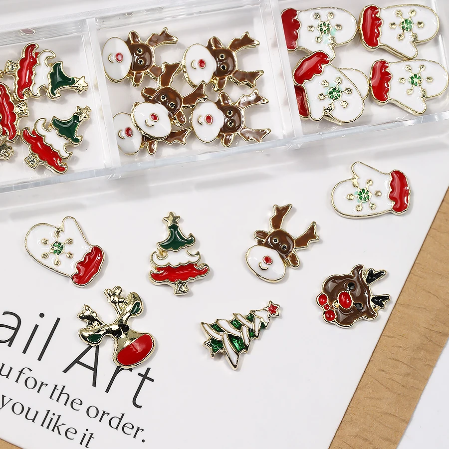6 Grids 3D Nieuwe Kerst Alloy  - Nail Art Xmas Tree recensie en prijs