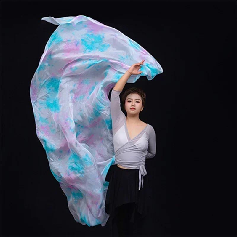 2023 New Silk Veil Design 100% Belly Dance Performance Costume Accessories Light Weight Flowy Dancer Show Workship Props 250cm