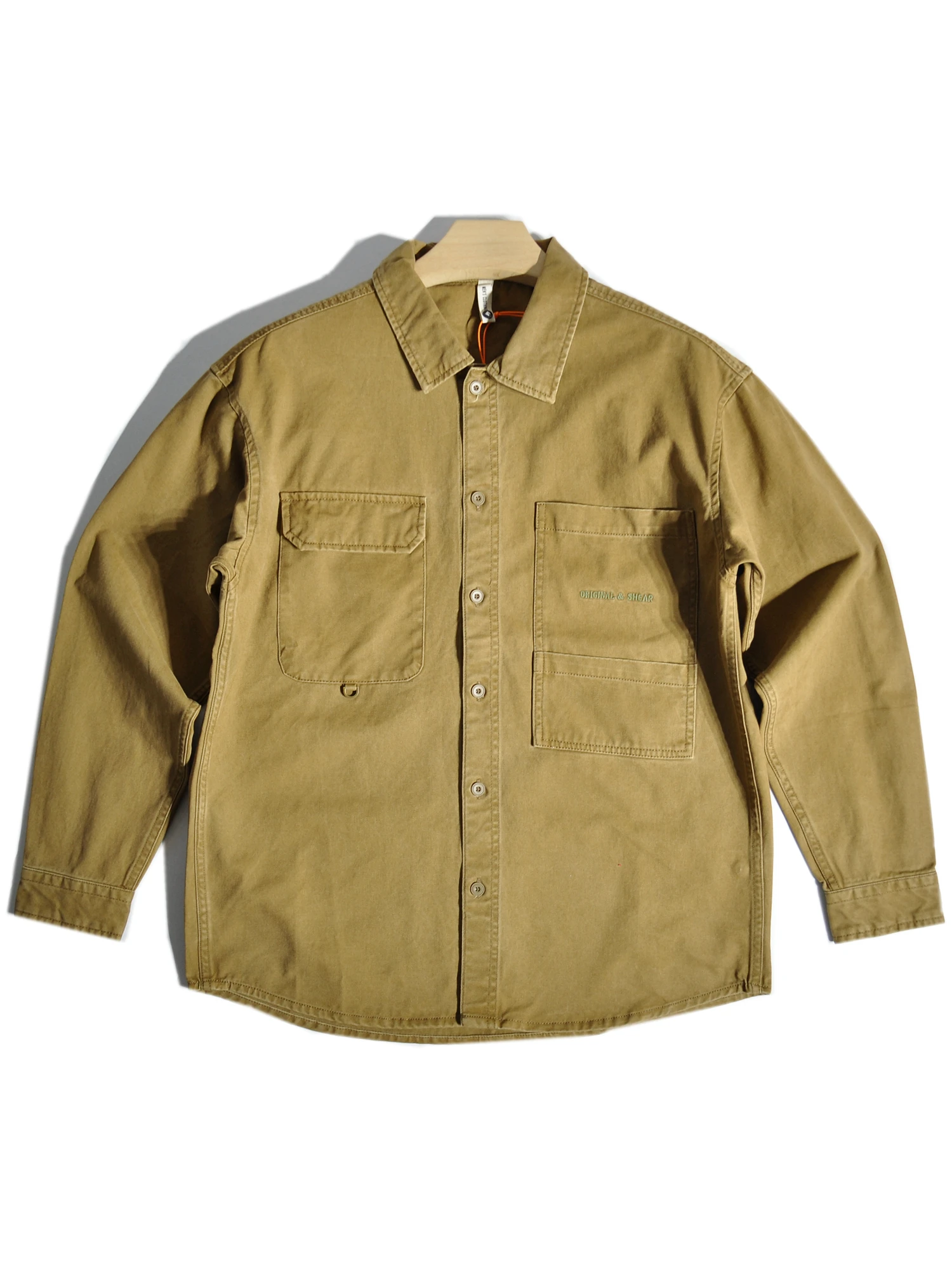 

Heavyweight American Retro Workwear Long Sleeve Loose Casual Shirt with Large Pockets for Outdoor Activities Youth Fashion