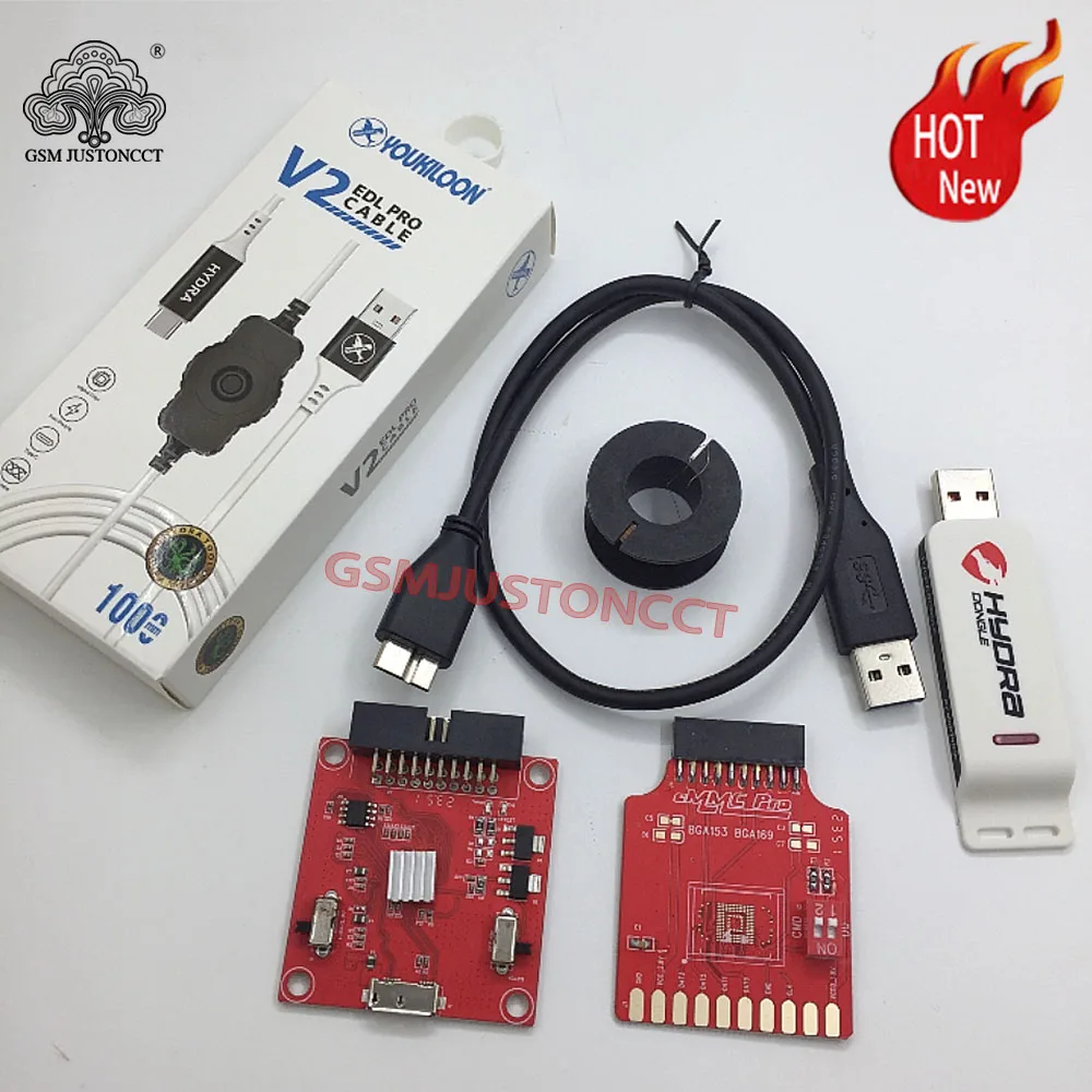 

2024 New Version Hydra Dongle and Hydra eMMC ISP Adapters Tool(eMMC and ISP pinouts USB 3.0)BGA153,BGA169,BGA221,BGA162