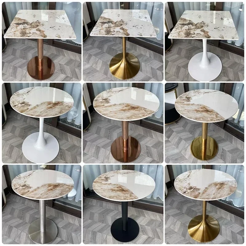 Commercial Pandora rock slab dining table restaurant milk tea shop cafe table and chair combination outdoor commercial negotiati