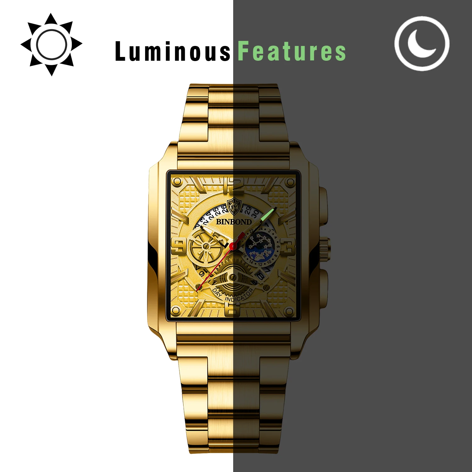 Lancardo-ساعة يد كوارتز رجالية من الفولاذ المقاوم للصدأ ، أسود ، ذهبي ، العلامة التجارية العليا ، الفاخرة ، أيدي مضيئة ، الاتصال الهاتفي التاريخ ، ساعة عمل ، هدية