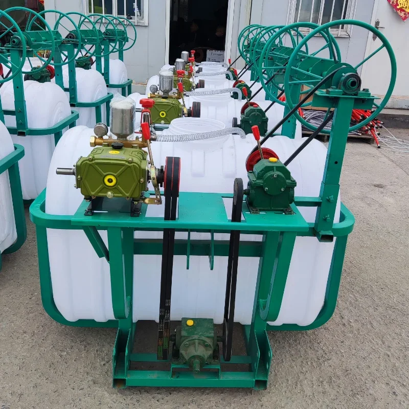 Tractor backpack automatic tube collection and spraying machine