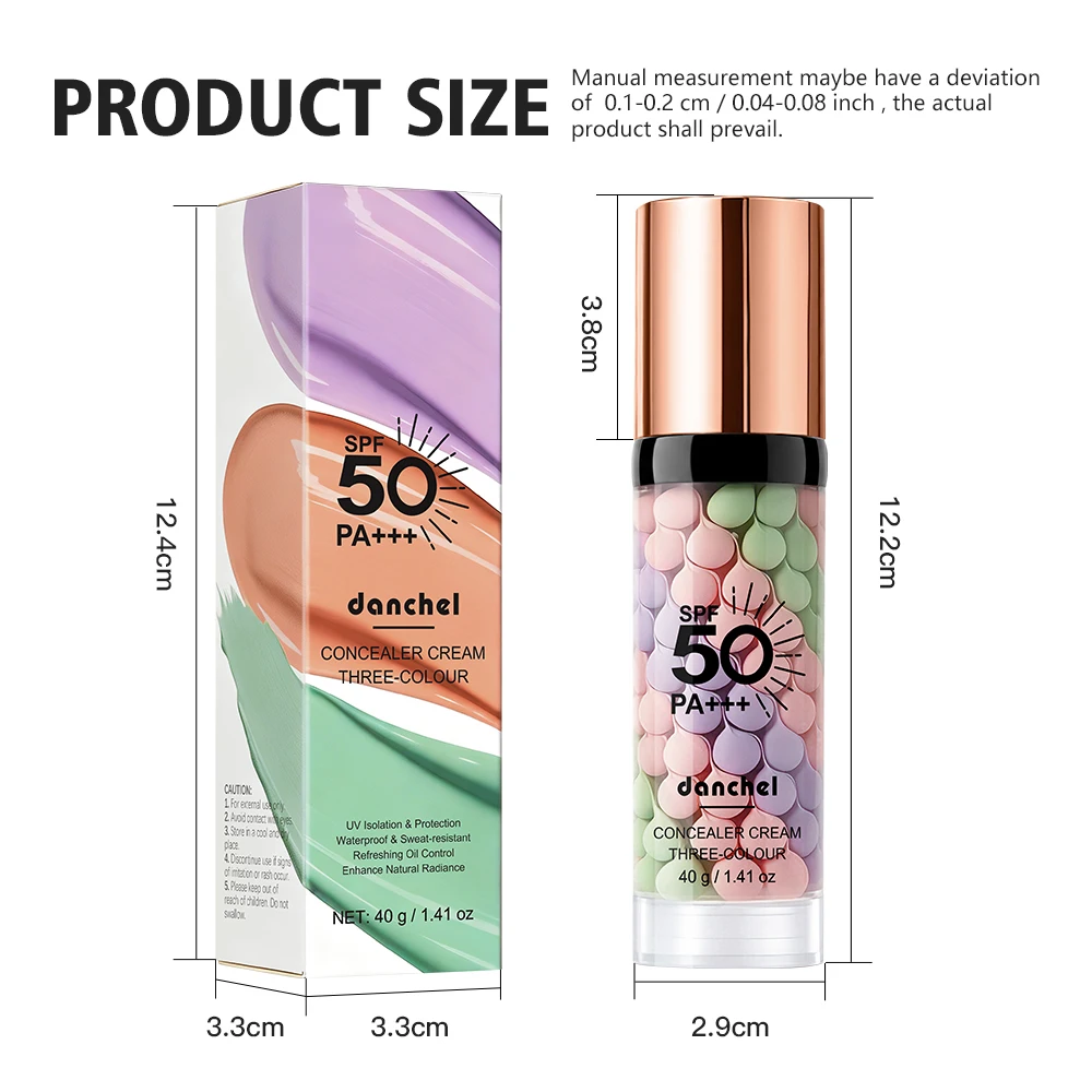 SPF 50 Primer for Face Before Makeup Sun 3 In 1 Color Corrector Face Primer Oil Control & Moisturizing Skin Tone Correcting