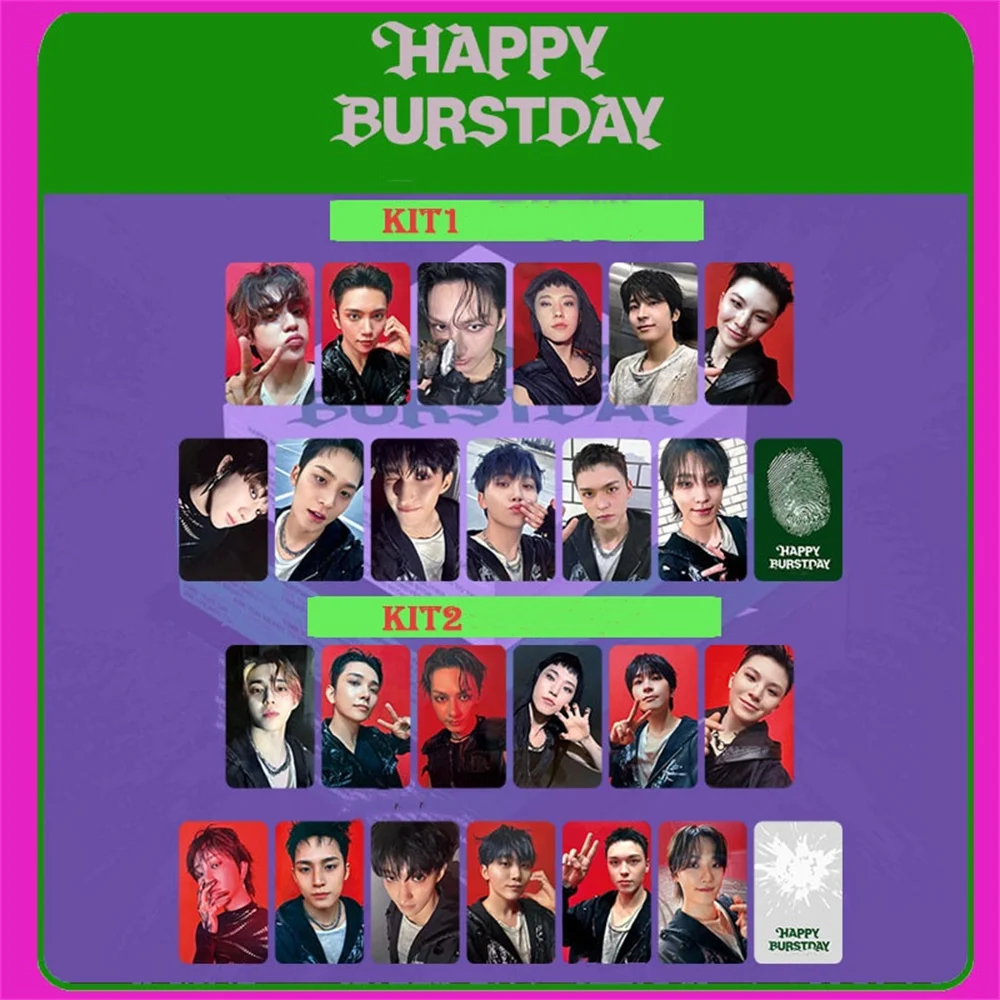 Kpop 5ème Album HAPPY BURSTDAY Photocards KIT1 NOUVEAU ESCPE DAREDEVIL Ver Carte Double Face Film Lumineux LOMO Card Fans Collections