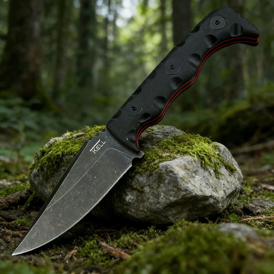 

Черный прямой нож T.KELL 003, лезвие 7Cr13Mov, ручка G10, подходит для походного снаряжения и кемпинга, сбора ножей