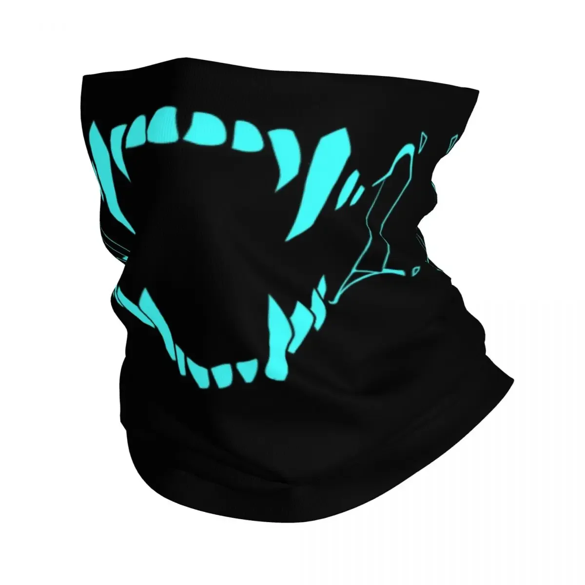 Neon Oni Monster Teeth Bandana Neck Gaiter UV Protection Face Scarf Cover Japanese Samurai Demon Hannya Headband Tube Balaclava