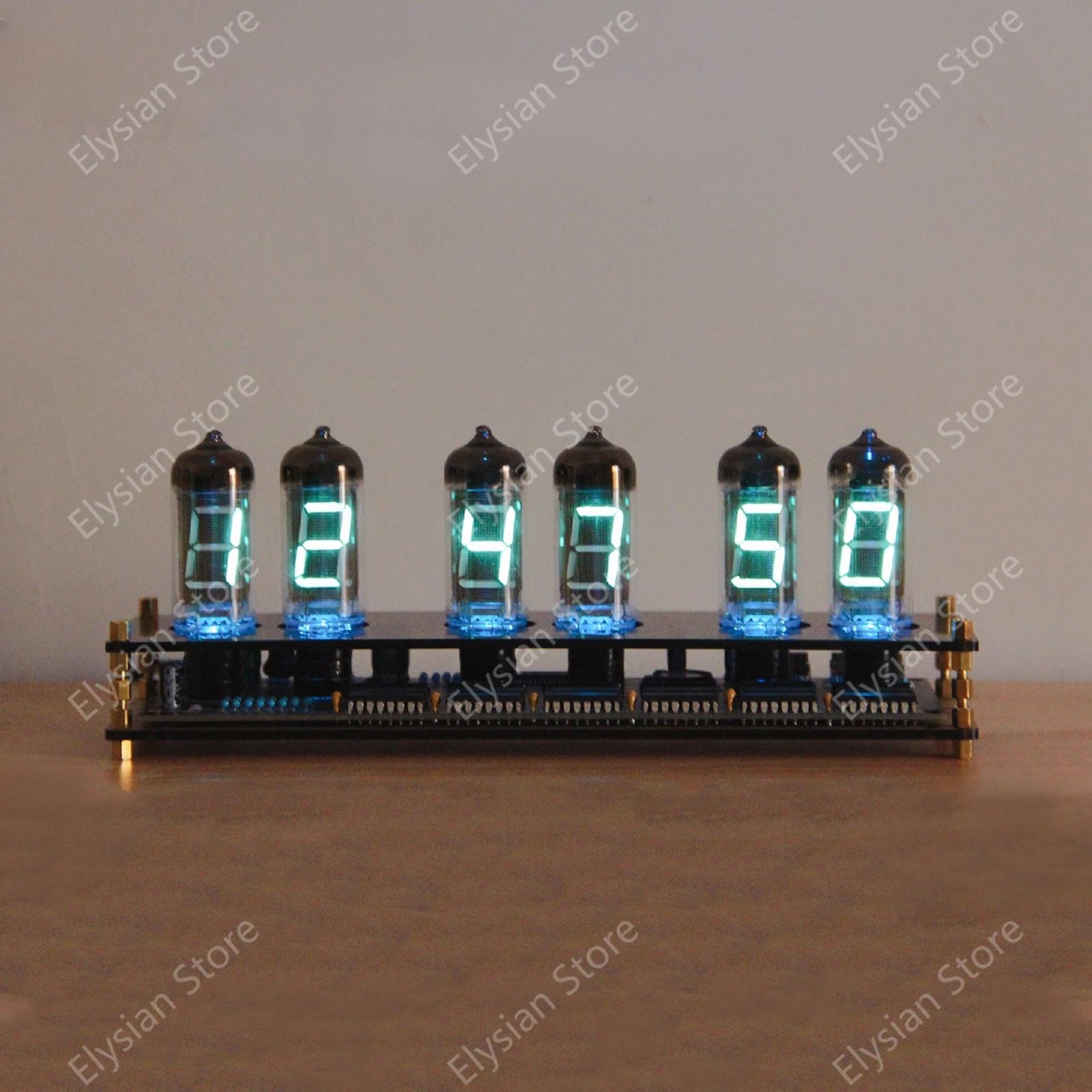 Wishcolor IV11 VFD Clock Fluorescent Nixie Tube Clock 6 Colors Light Display Time Date Temperature