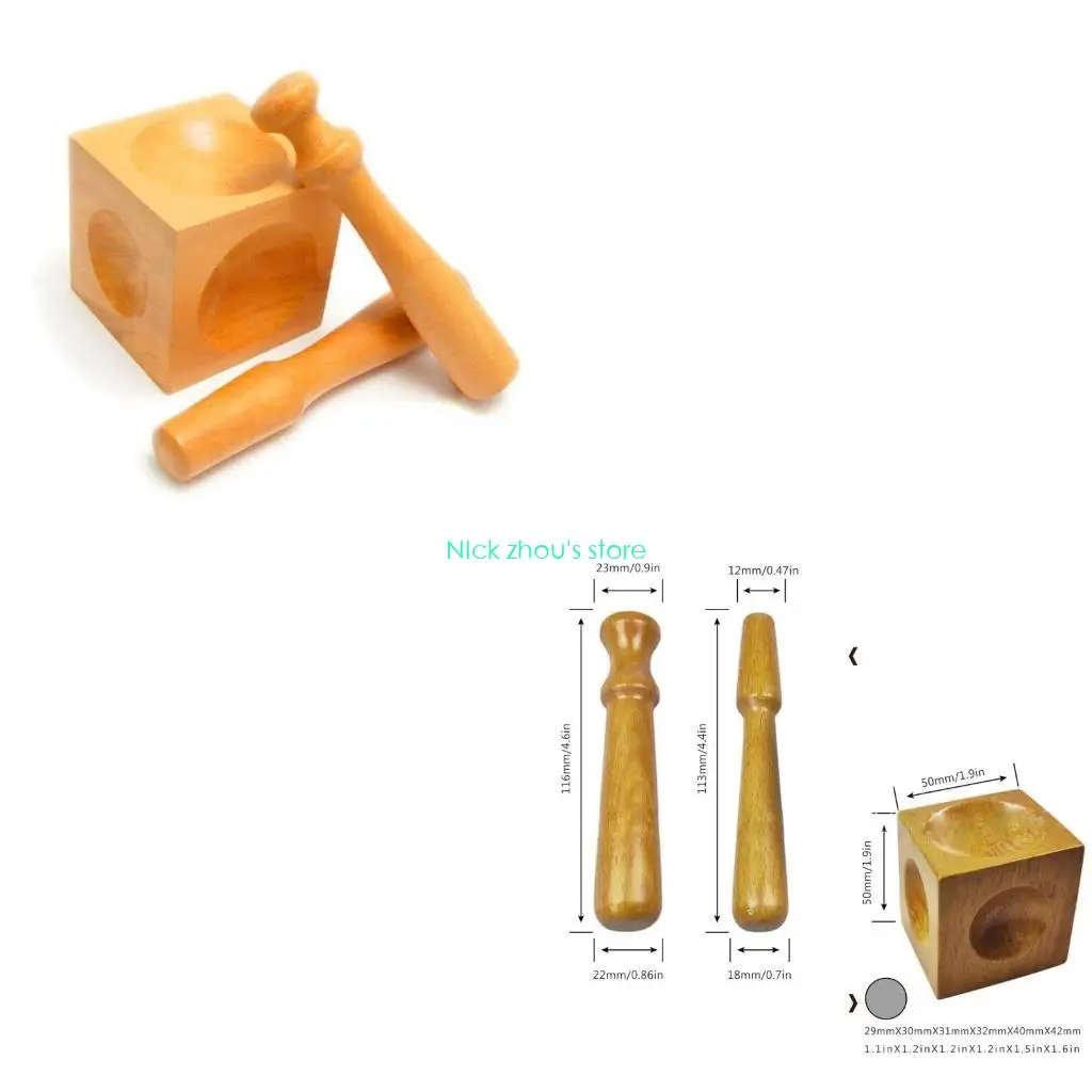 

E15E Набор деревянных доминирующих блоков, пробойники из мягкого металла, инструменты для изготовления ювелирных изделий, для