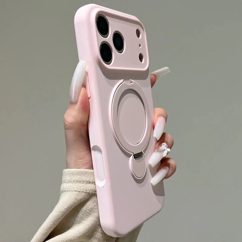 Coque de téléphone de luxe magnétique pliable avec support pour iPhone 17 16 15 14 13 Pro Max 17 Pro 16 Pro, coque antichoc en silicone liquide, coque iphone 17 15 13 pro max