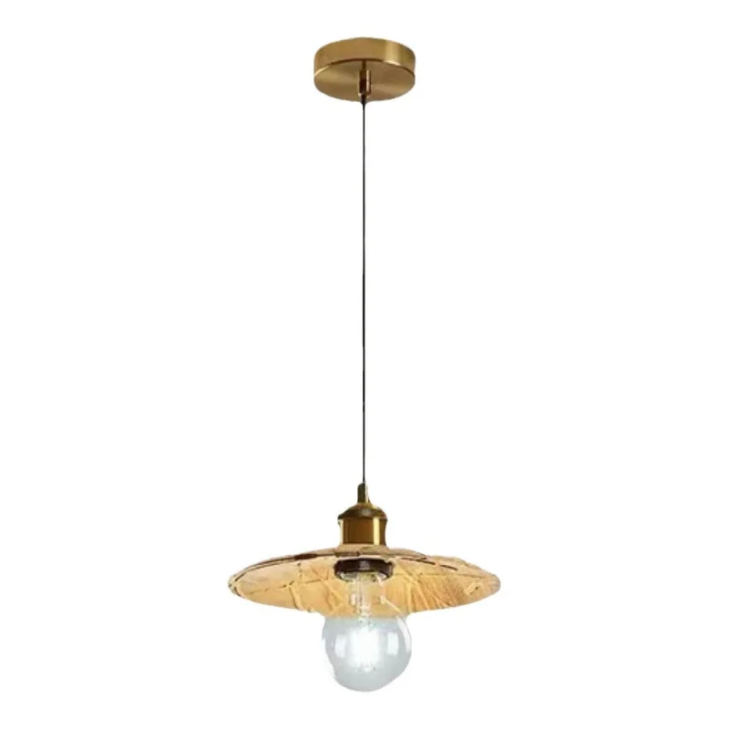 

Nordic solid wood retro chandelier Japanese wabi-**** brass retro bedroom restaurant entrance chandelier