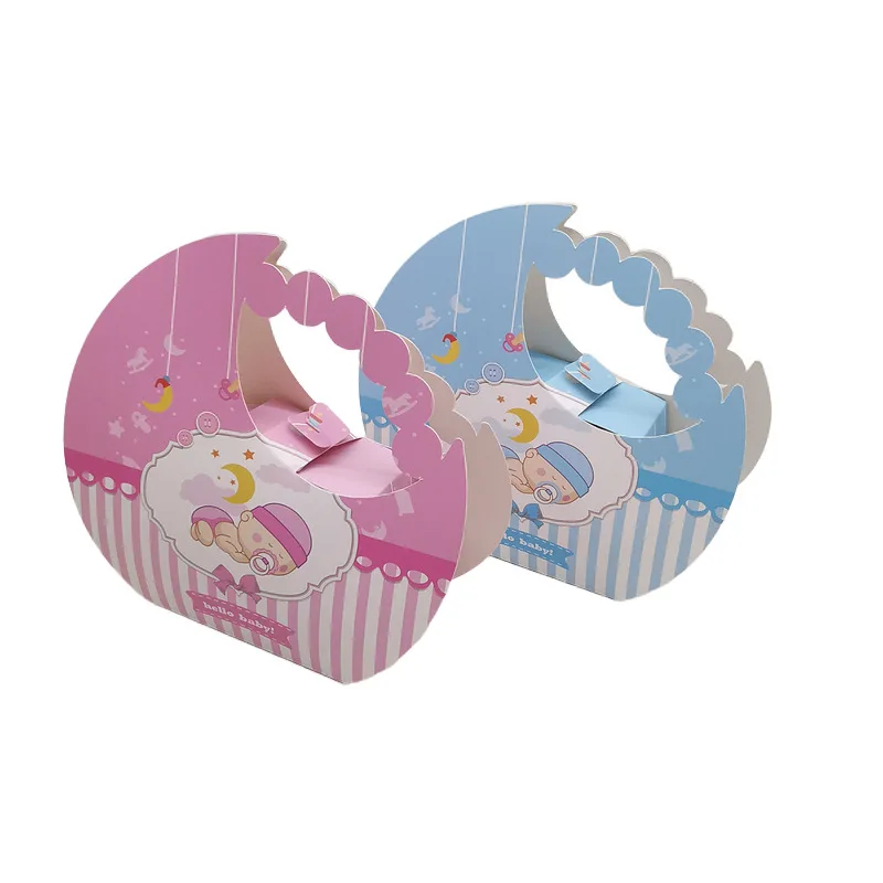 24/48Pcs Baby Shower Moon Shape Candy Box Kids Gift Packaging Box Party Wedding Favors for Guests Birthday Party Baptism Decor