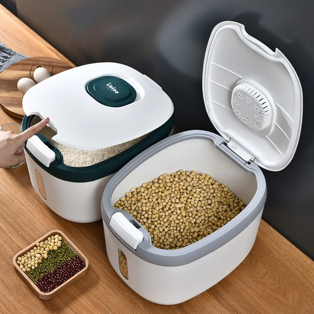 

P4-5Kg Rice Bucket Sealed Rice Dispenser Insect Moisture Proof Sealed Rice Storage Container Grain Storage Box