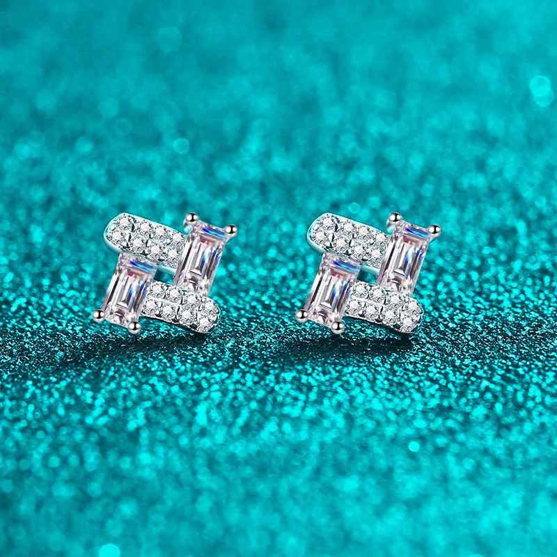 

All Moissanite Stud Earrings for Women Sparkling Classic Wedding Lab Diamond Bride Wedding Earring 925 Silver Studs GRA