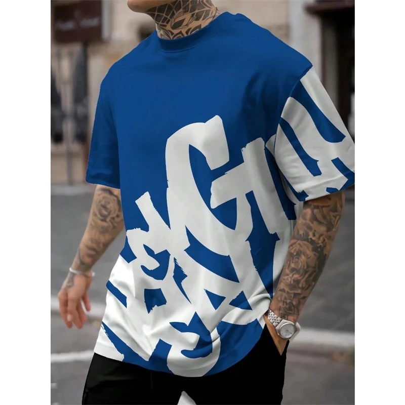 

Мужская футболка с буквенным узором High Street, уличная одежда в стиле хип-хоп, футболки с короткими рукавами Y2k, 2024, летний новый модный трендовый топ