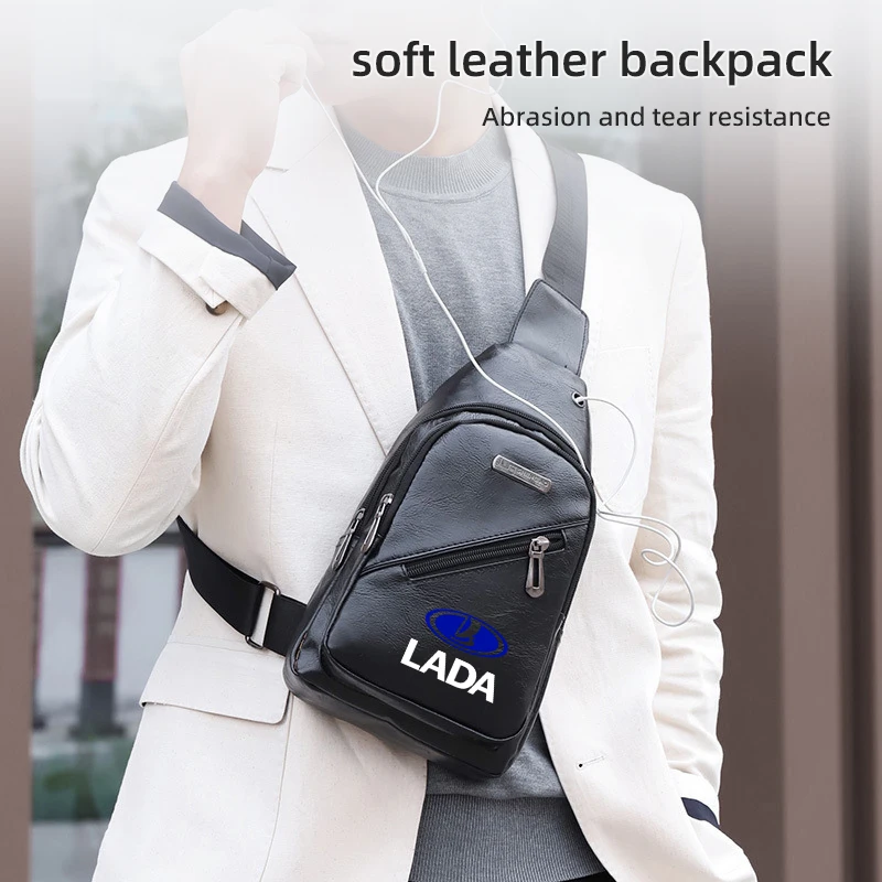 Кожаная автомобильная сумка через плечо, нагрудный рюкзак для Lada Priora Sedan Sport Kalina Granta Vesta Niva Largus Vaz Samara 2110