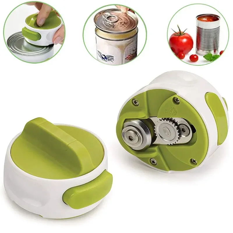 1  Portable Manual Can Opener Beer Can-Do Compact Mini Kitchen Gadget Tool Easy Twist Release Safety Stainless Steel