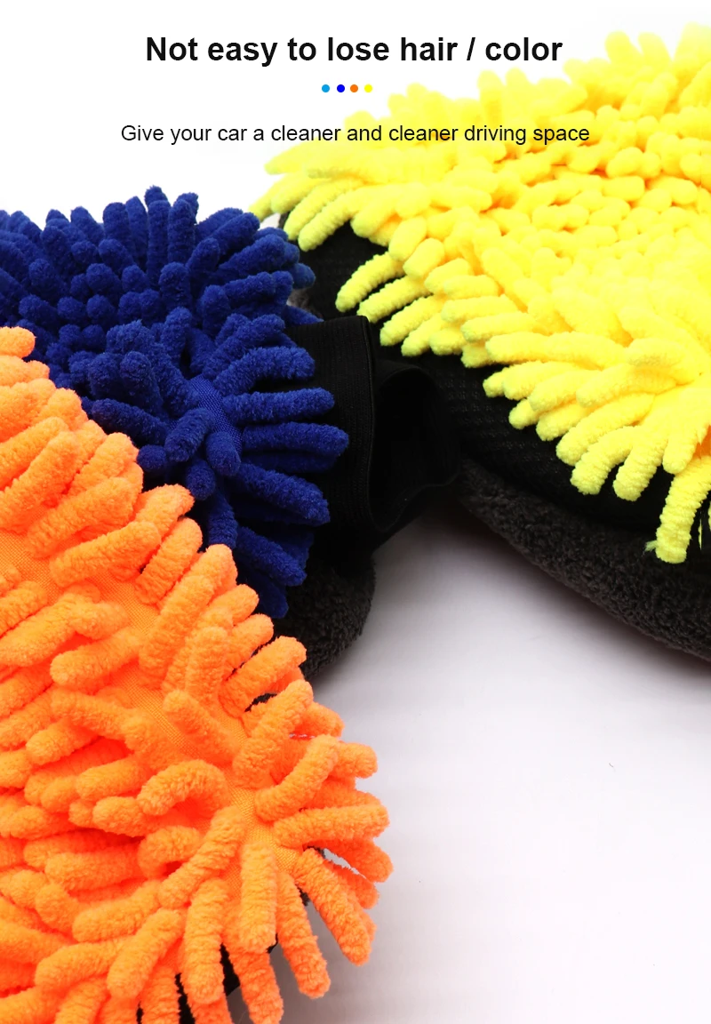 Car Wash Gloves Chenille Coral Fleece Gloves Washing Wiper Car Cleaning Towel Auto Dust Washer Mitt Car Cleaning Accessories