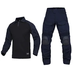 Lynjacye G3 Blue Color Outdoor Camo Training Set Men Emersongear Tactical  Hunting Shirt Pants Tops Duty Cargo Trouser