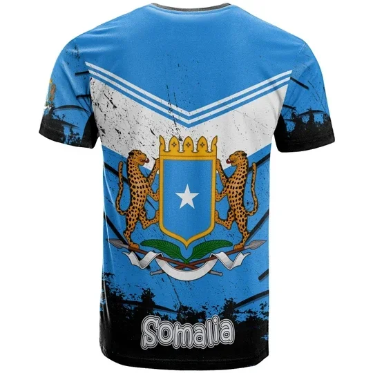 Summer African Zone Clothing - Somalia Active Flag T-Shirt Print Casual Street Style Harajuku Vintage Men's Clothing