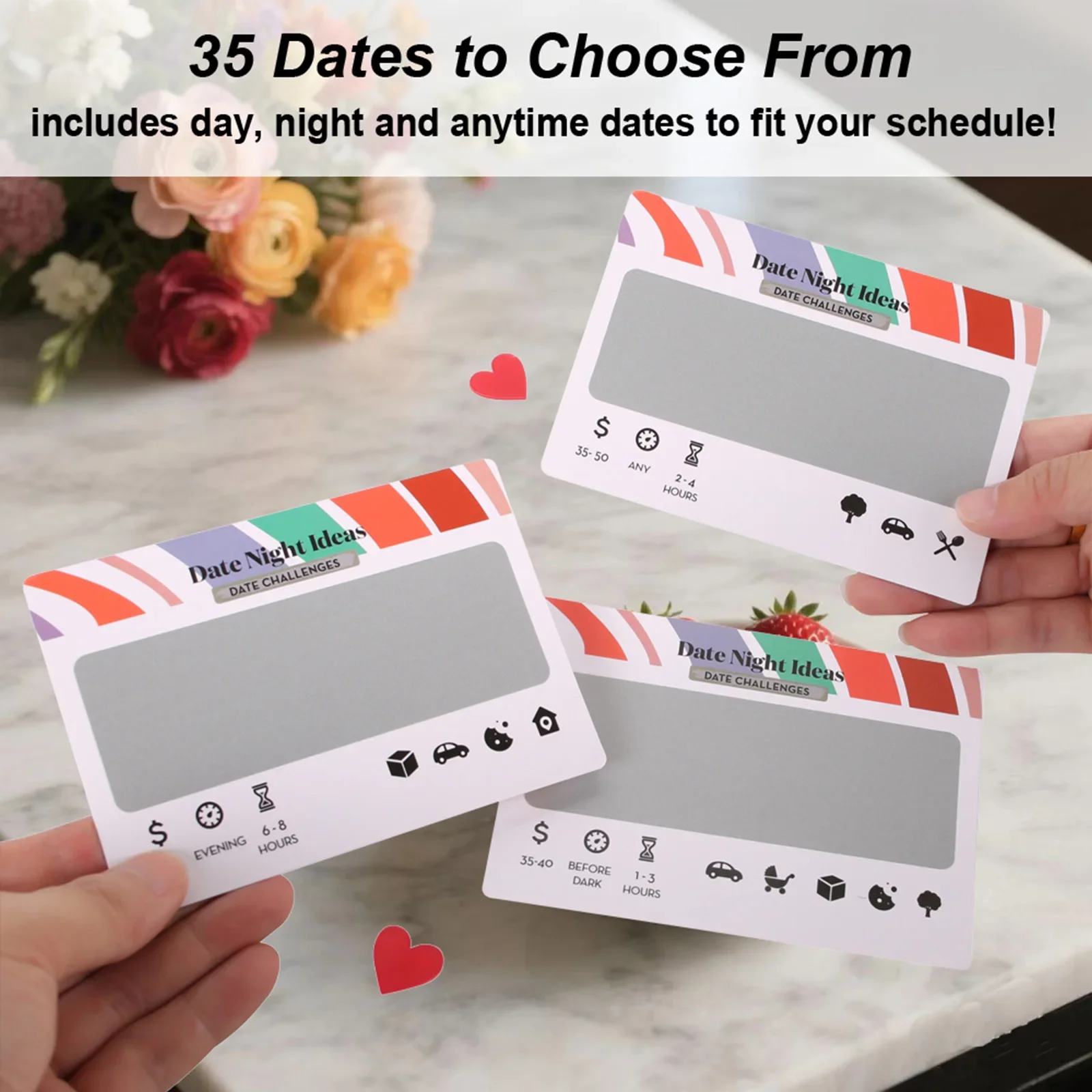مواعيد مفاجئة للذكرى السنوية الجديدة للأزواج هدية فريدة له/ها (بطاقات قابلة لإعادة الاستخدام)