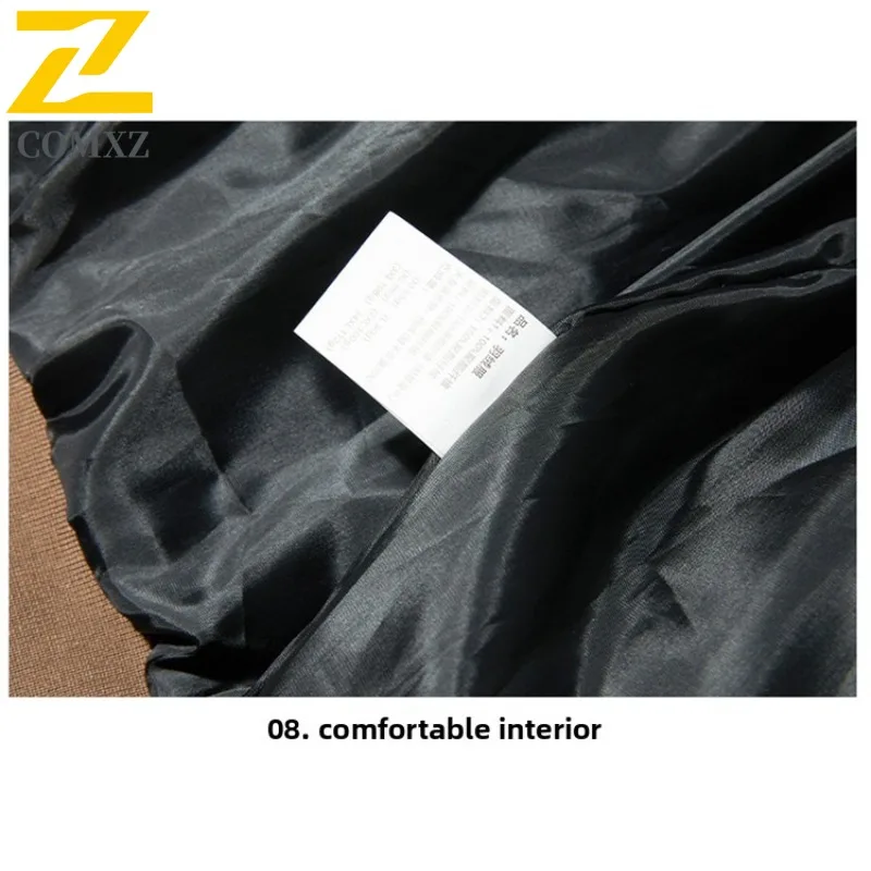 COMXZ Premium Baseball Collar Men Down Jacket Outdoor Job Wind Resistant Warmth Parka Pure Color Lightweight Cozy Winter Coats