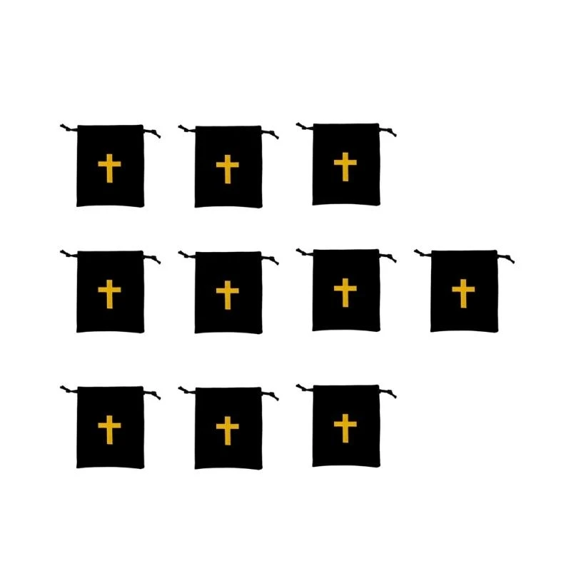 R1WA Pack Of 10 Velvets Jewelry Pouches Velvets Drawstring Bags Tarots Runes Bags
