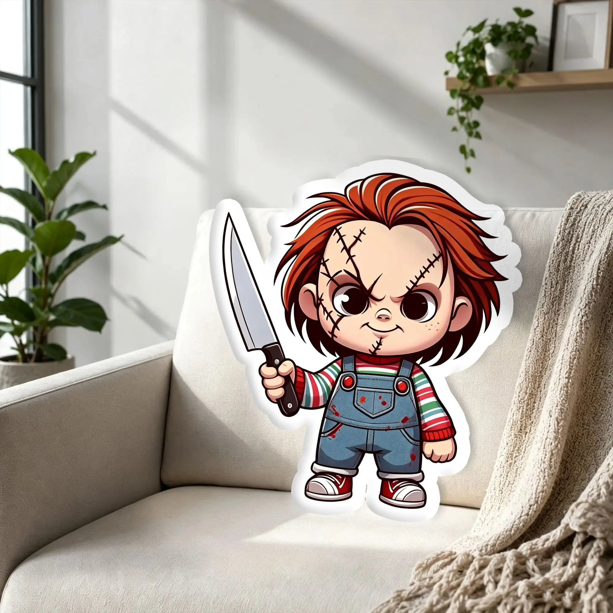 Custom B-Brides of Chuckys Stuffed Pillow Cushion Horror Movie Modern Soft Cushion DIY Pillows For Sofa