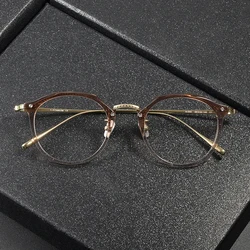 Naito design Fashionable Crown Small Size Women's Eyeglass Frame Titanium acetate glasses with engraved temples, N-054